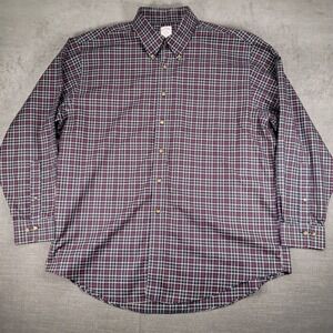 Brooks Brothers Button Down‎ Shirt Regular Fit Non-Iron Plaid XL